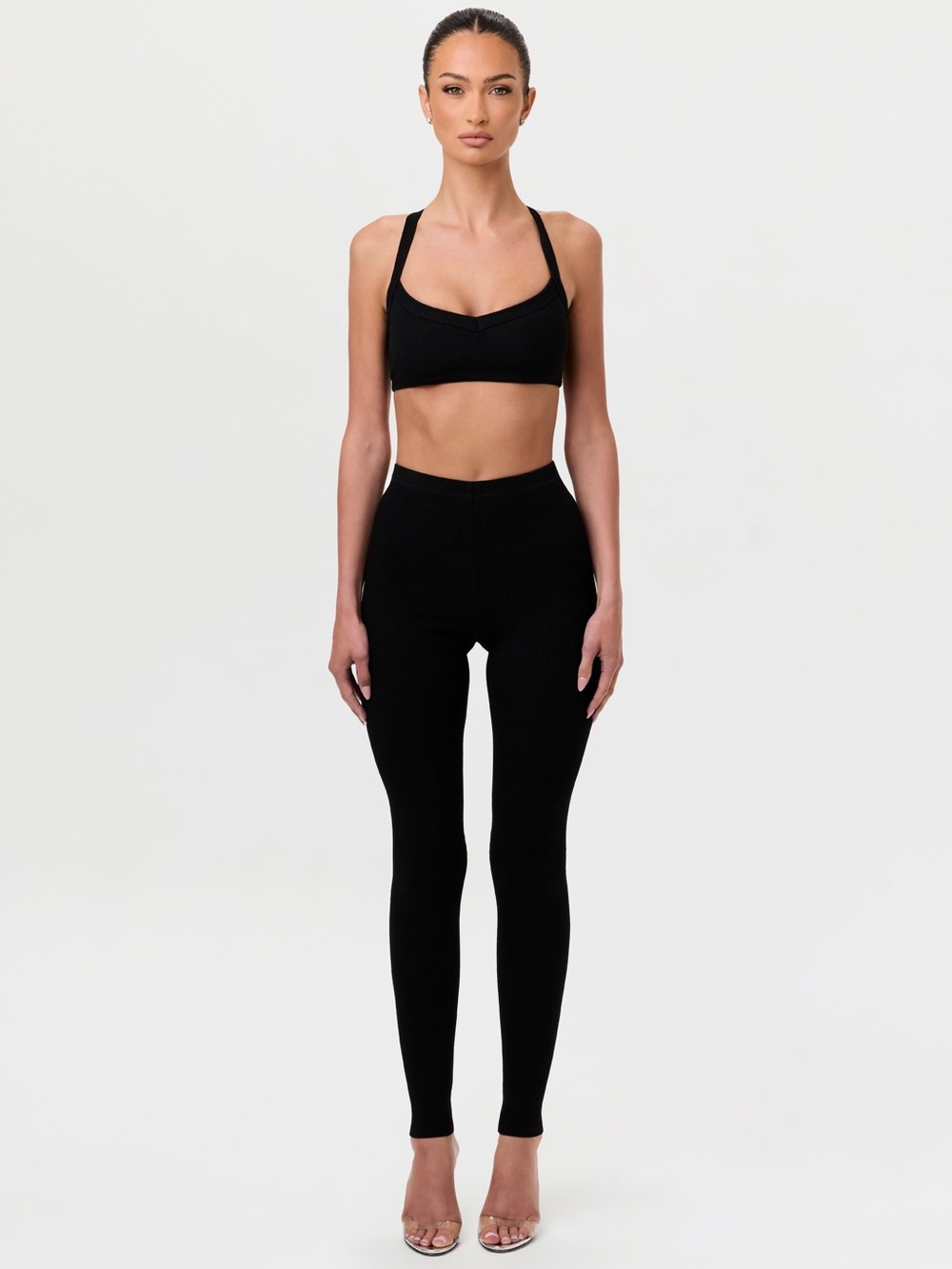 Naked Wardrobe Snatched Contour Leggings Black High Rise Minimalist